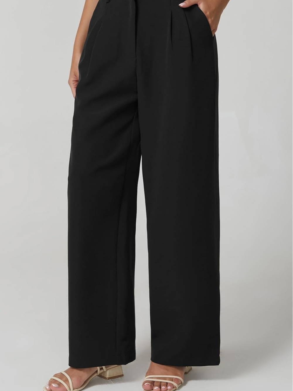 Wide Leg Black Women's Trousers